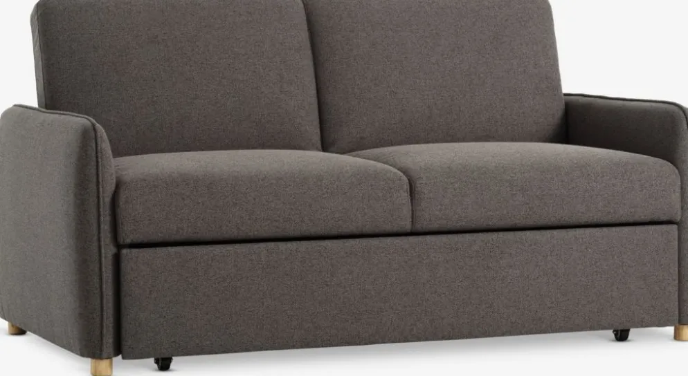 LYSTRUPCanapé convertible LYSTRUP 2 places tissu gris foncé