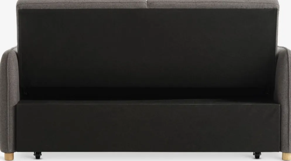 LYSTRUPCanapé convertible LYSTRUP 2 places tissu gris foncé