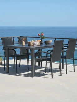 MADERUP + GUDHJEMMADERUP L150 table + 4 GUDHJEM chaises noir