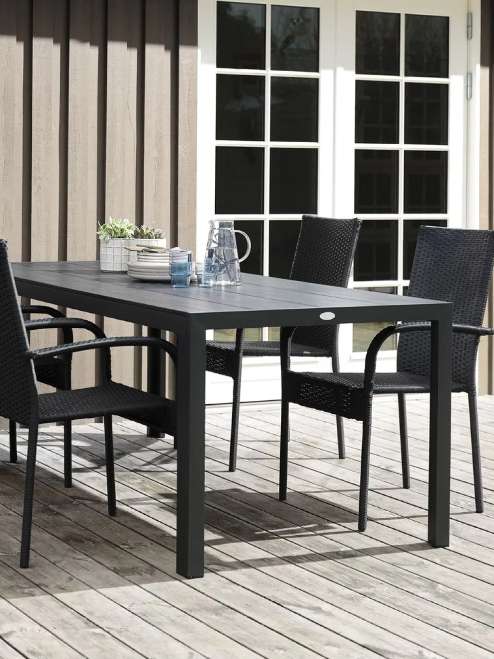 MADERUP + GUDHJEMMADERUP L205 table + 4 GUDHJEM chaises noir
