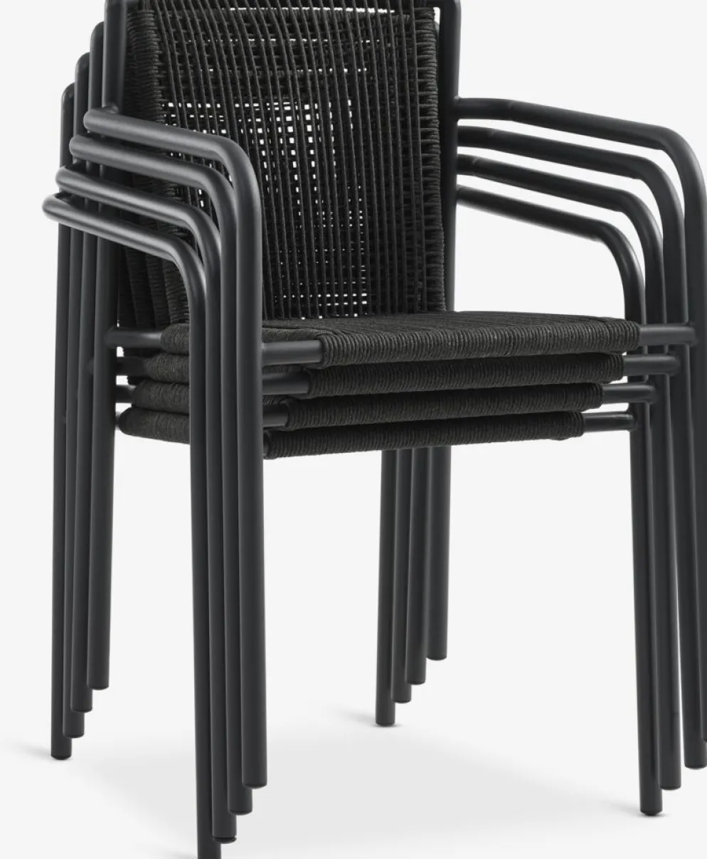 MADERUP + KRISTIANSTADMADERUP L205 table noir + 4 KRISTIANSTAD chaises vert