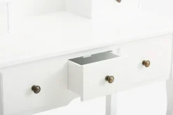 MALLINGCoiffeuse + tabouret MALLING a/miroir blanc/beige
