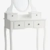 MALLINGCoiffeuse MALLING a/miroir 5 tiroirs blanc