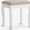 MALLINGTabouret MALLING blanc/tissu beige