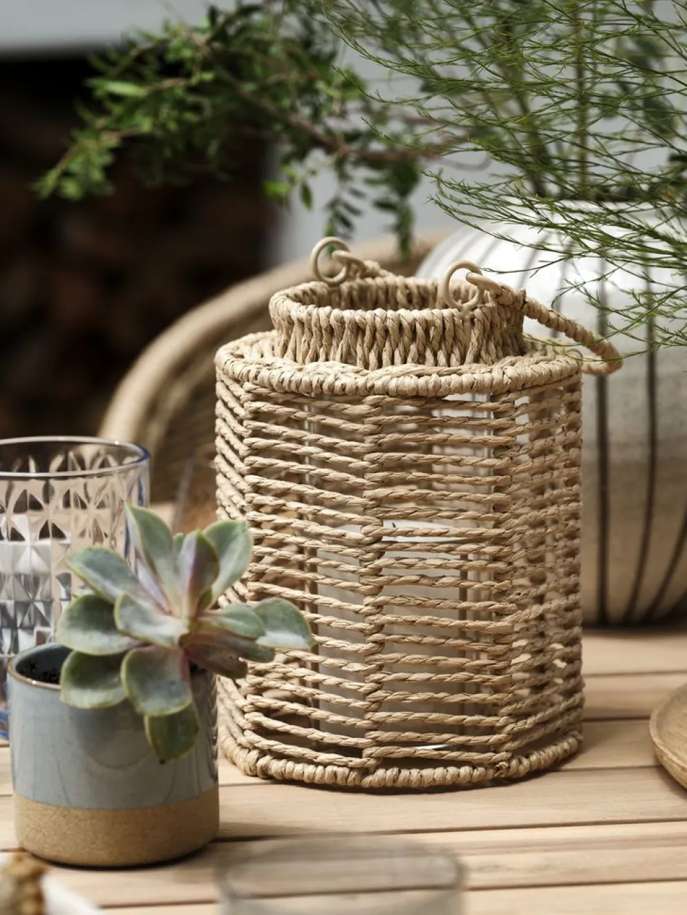 MANDRUPLanterne MANDRUP Ø15xH20cm naturel