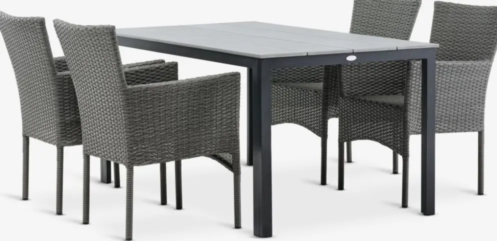 MARIELYST + AIDTMARIELYST L150 table + 4 AIDT chaises gris