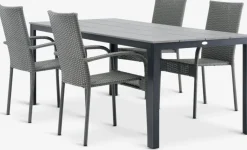 MARIELYST + GUDHJEMMARIELYST L205 table + 4 GUDHJEM chaises gris