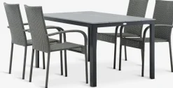 MARIELYST + GUDHJEMMARIELYST L150 table + 4 GUDHJEM chaises gris