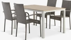 MARIELYST + GUDHJEMMARIELYST L150 table beige + 4 GUDHJEM chaises naturel