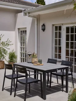 MARIELYST + INGSTRUPMARIELYST L205 table gris + 4 INGSTRUP chaises noir
