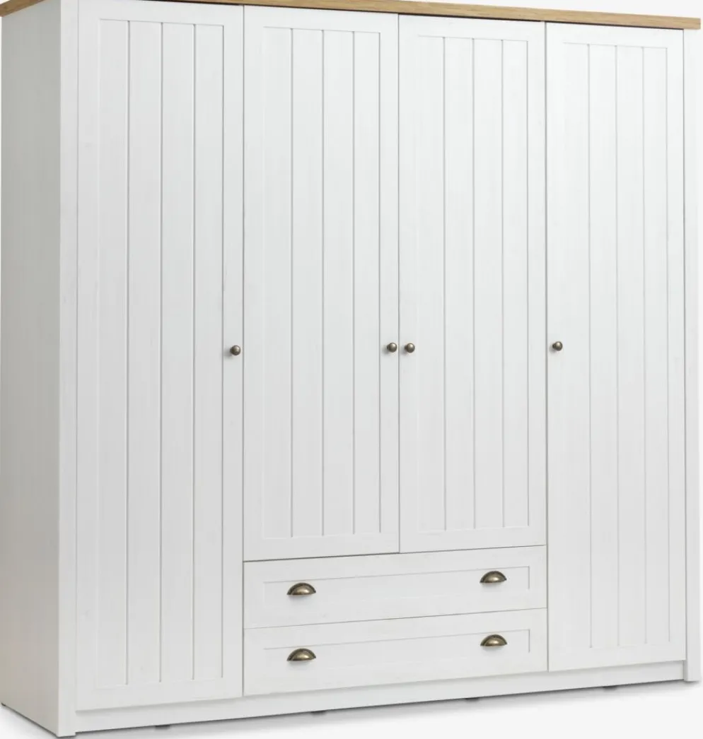 MARKSKELArmoire MARKSKEL 212x210 blanc/ coloris chêne naturel
