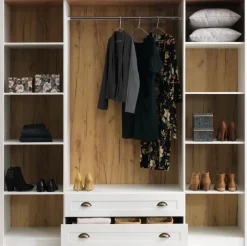 MARKSKELArmoire MARKSKEL 212x210 blanc/ coloris chêne naturel