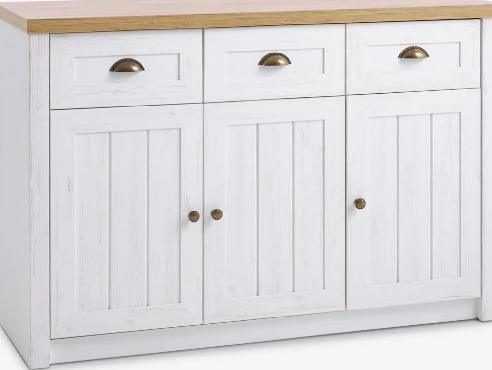 MARKSKELBuffet MARKSKEL 3 portes blanc/coloris chêne naturel