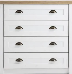 MARKSKELCommode 4 tiroirs MARKSKEL blanc/coloris chêne naturel