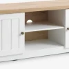 MARKSKELMeuble TV MARKSKEL 2 portes coloris blanc/chêne naturel