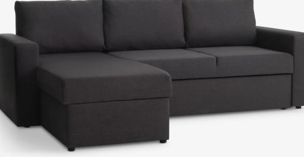 MARSLEVCanapé convertible avec méridienne MARSLEV tissu gris foncé