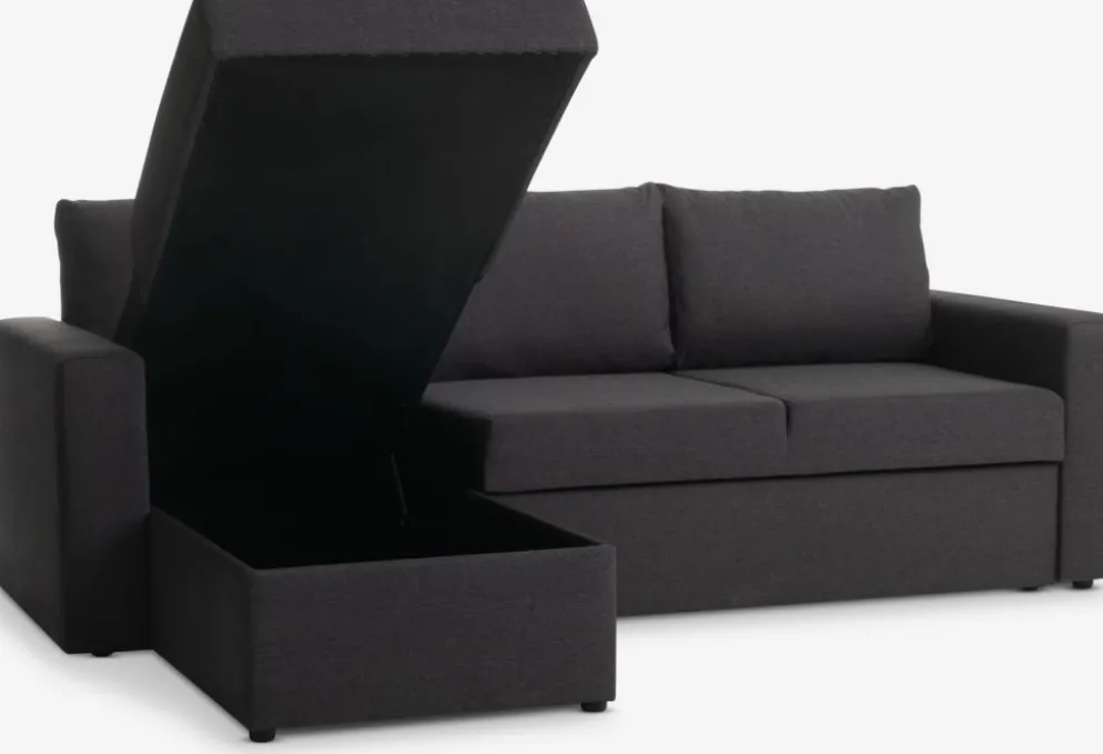 MARSLEVCanapé convertible avec méridienne MARSLEV tissu gris foncé