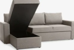 MARSLEVCanapé convertible avec méridienne MARSLEV tissu gris clair