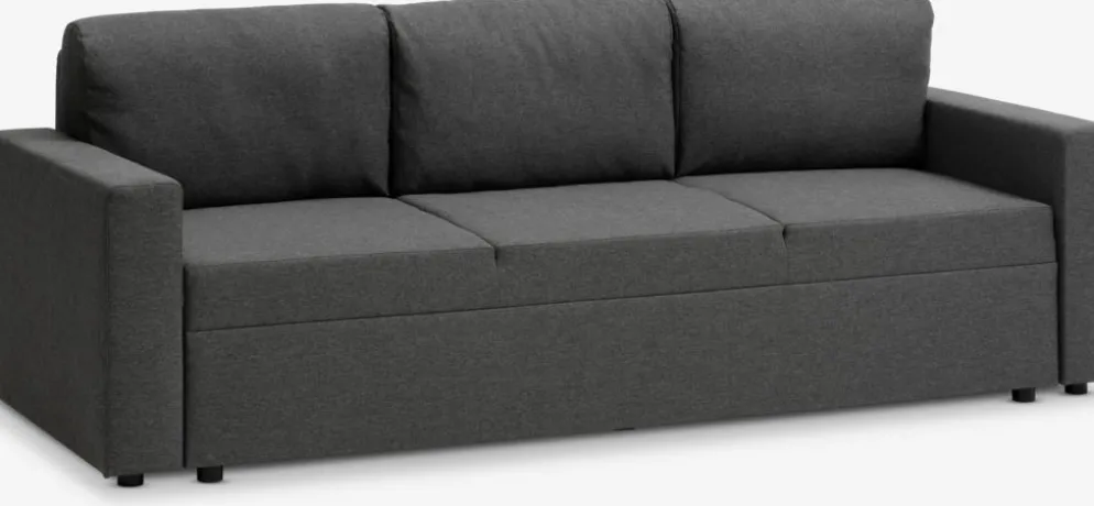 MARSLEVCanapé convertible MARSLEV 3 places tissu gris foncé
