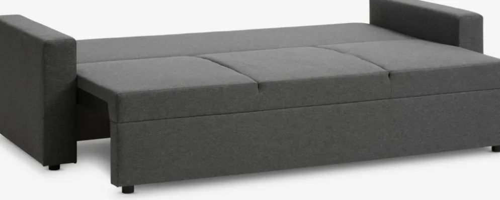 MARSLEVCanapé convertible MARSLEV 3 places tissu gris foncé