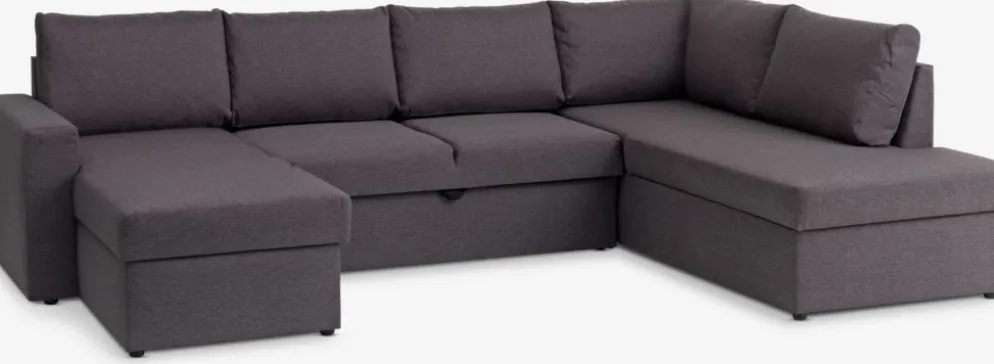 MARSLEVCanapé d'angle convertible MARSLEV gris foncé