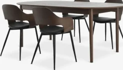 MARSTRAND + HVIDOVREMARSTRAND L200/280 table chêne f. + 4 HVIDOVRE chaises ch. f