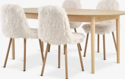 MARSTRAND + JONSTRUPMARSTRAND L200/280 table colo.ch. + 4 JONSTRUP chaises teddy