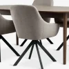 MARSTRAND + ROSTRUPMARSTRAND L200/280 table ch. f. + 4 ROSTRUP chaises sable