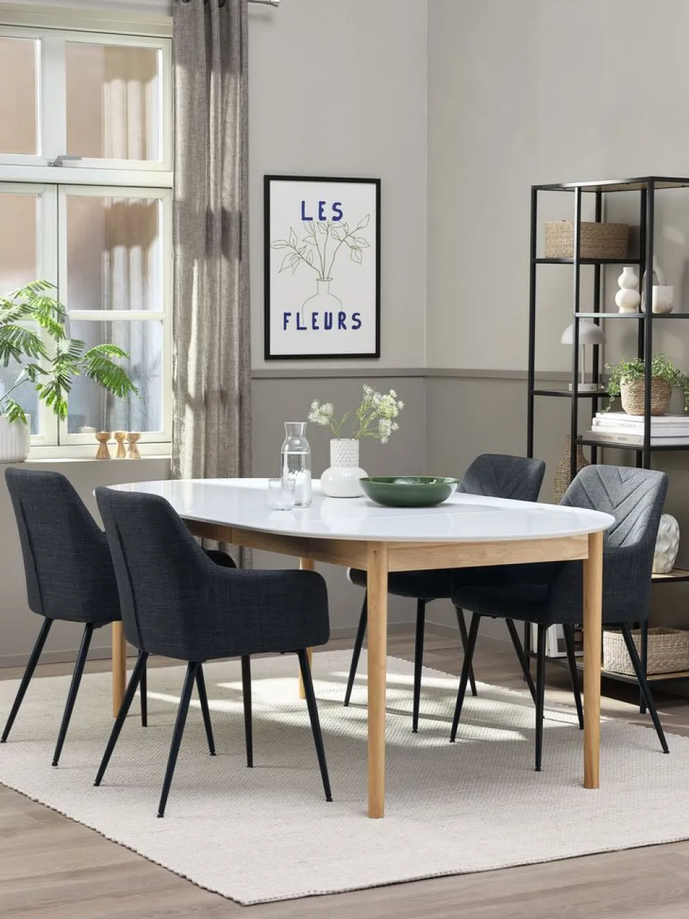 MARSTRANDTable MARSTRAND 100x200/280 blanc/naturel