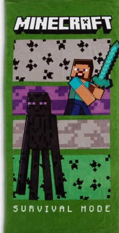 MINECRAFTGoldDrap de douche MINECRAFT 70x140