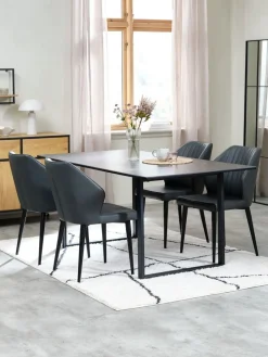MOSELUND + LUNDERSKOVMOSELUND L180 table céramique + 4 LUNDERSKOV chaises noir
