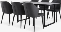 MOSELUND + LUNDERSKOVMOSELUND L180 table céramique + 4 LUNDERSKOV chaises noir