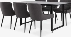 MOSELUND + PEBRINGEMOSELUND L180 table céramique + 4 PEBRINGE chaises gris/noir