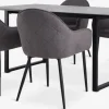 MOSELUND + SABROMOSELUND L180 table céramique + 4 SABRO chaises gris/noir