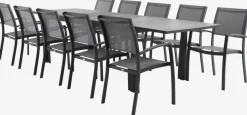 MOSS + STRANDBYMOSS L214/315 table + 4 STRANDBY chaises gris