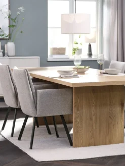 MUNKEBY + GJESINGMUNKEBY L220 table colo. chêne + 4 GJESING chaises beige/n.
