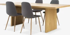 MUNKEBY + JONSTRUPMUNKEBY L220 table colo. chêne + 4 JONSTRUP chaises asphalte