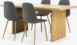MUNKEBY + JONSTRUPMUNKEBY L180 table colo. chêne + 4 JONSTRUP chaises asphalte