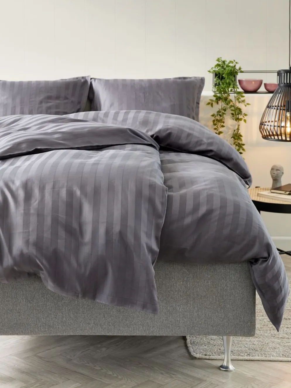 NELLGoldParure de lit Satin NELL 240x220 anthracite