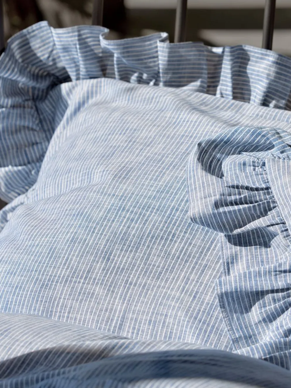 NINNAGoldParure de lit NINNA Fils teints 240x220 bleu