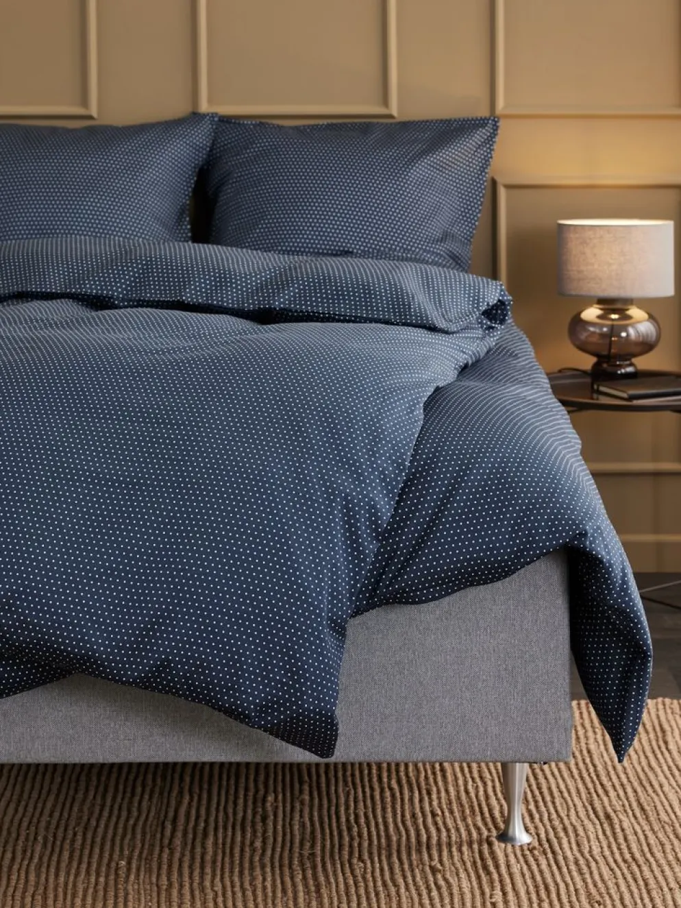 NIRAPlusParure de lit Satin NIRA 240x220 bleu foncé