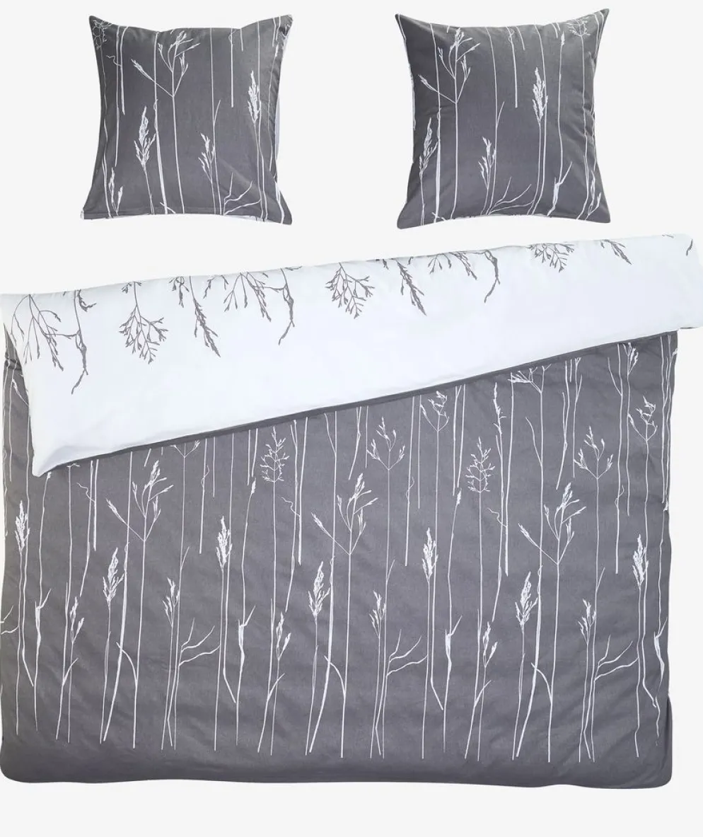 NORDICGoldParure de lit Satin NORDIC 240x220 gris/blanc