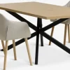 NORTOFT + ADSLEVNORTOFT L200 table coloris chêne + 4 ADSLEV chaises beige