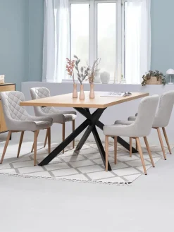 NORTOFT + BELLINGENORTOFT L200 table coloris chêne + 4 BELLINGE chaises sable