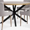 NORTOFT + BELLINGENORTOFT Ø120 table coloris chêne + 4 BELLINGE chaises sable