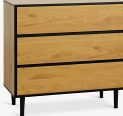 ODENSECommode 3 tiroirs ODENSE coloris chêne chaud/noir