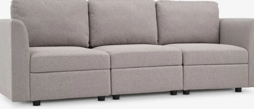 OKSBYCanapé modulable OKSBY 3pers. a/rangement tissu sable