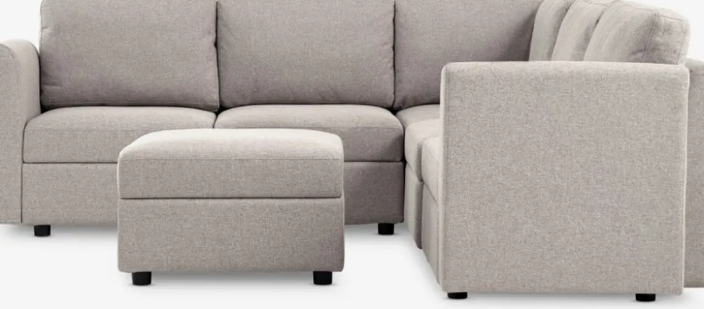 OKSBYCanapé modulable OKSBY 5pers. angle a/rangement tissu sable