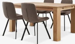OLDE + MELBYOLDE L160 table chêne naturel + 4 MELBY chaises brun clair