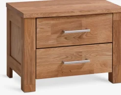 OLLERUPTable de nuit OLLERUP 2 tiroirs chêne naturel